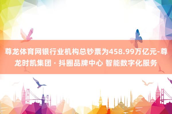 尊龙体育网银行业机构总钞票为458.99万亿元-尊龙时凯集团 · 抖圈品牌中心 智能数字化服务