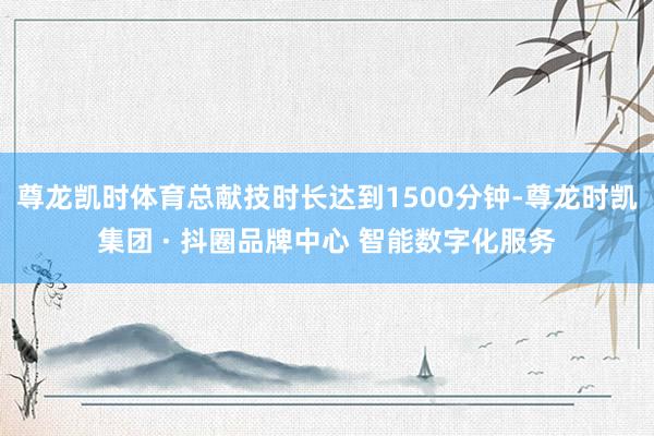 尊龙凯时体育总献技时长达到1500分钟-尊龙时凯集团 · 抖圈品牌中心 智能数字化服务