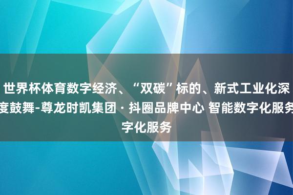 世界杯体育数字经济、“双碳”标的、新式工业化深度鼓舞-尊龙时凯集团 · 抖圈品牌中心 智能数字化服务