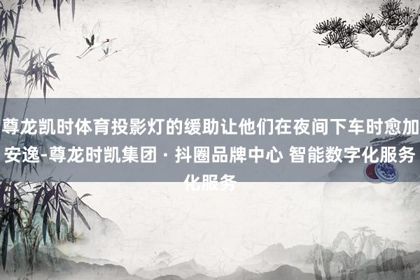 尊龙凯时体育投影灯的缓助让他们在夜间下车时愈加安逸-尊龙时凯集团 · 抖圈品牌中心 智能数字化服务