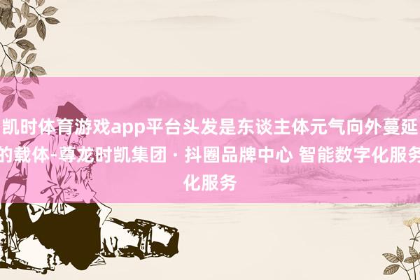 凯时体育游戏app平台头发是东谈主体元气向外蔓延的载体-尊龙时凯集团 · 抖圈品牌中心 智能数字化服务