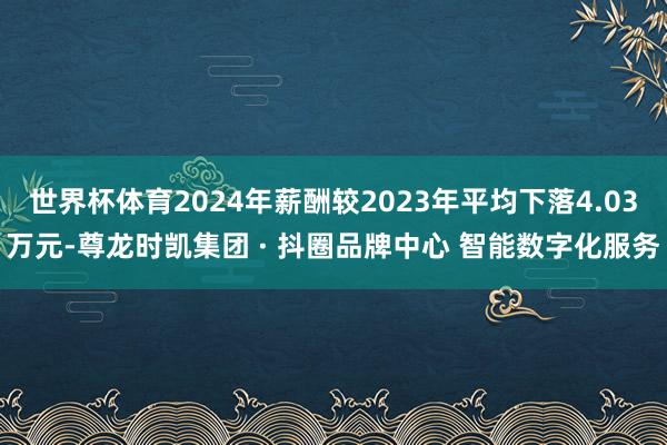 世界杯体育2024年薪酬较2023年平均下落4.03万元-尊龙时凯集团 · 抖圈品牌中心 智能数字化服务