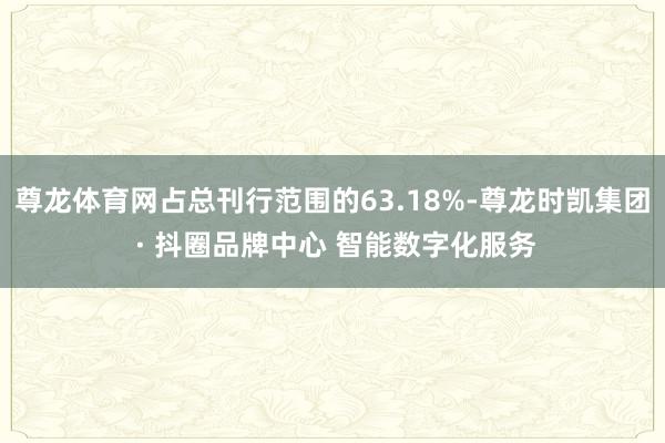 尊龙体育网占总刊行范围的63.18%-尊龙时凯集团 · 抖圈品牌中心 智能数字化服务