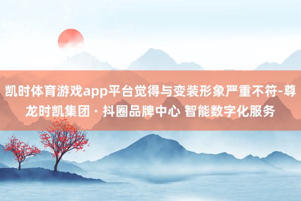 凯时体育游戏app平台觉得与变装形象严重不符-尊龙时凯集团 · 抖圈品牌中心 智能数字化服务