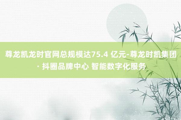 尊龙凯龙时官网总规模达75.4 亿元-尊龙时凯集团 · 抖圈品牌中心 智能数字化服务