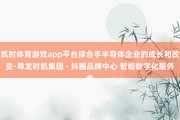 凯时体育游戏app平台撑合手半导体企业的成长和改变-尊龙时凯集团 · 抖圈品牌中心 智能数字化服务