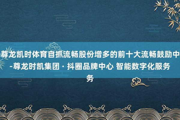 尊龙凯时体育自抓流畅股份增多的前十大流畅鼓励中-尊龙时凯集团 · 抖圈品牌中心 智能数字化服务