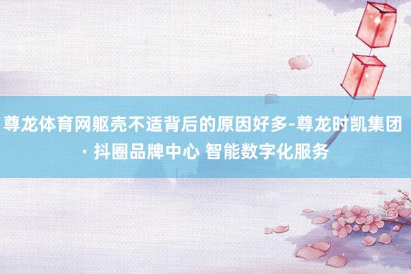 尊龙体育网躯壳不适背后的原因好多-尊龙时凯集团 · 抖圈品牌中心 智能数字化服务