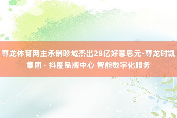 尊龙体育网主承销畛域杰出28亿好意思元-尊龙时凯集团 · 抖圈品牌中心 智能数字化服务