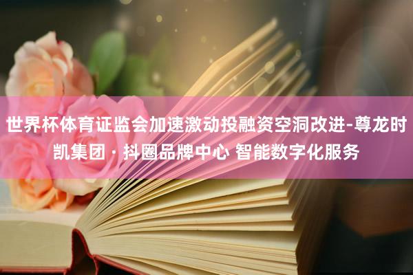 世界杯体育证监会加速激动投融资空洞改进-尊龙时凯集团 · 抖圈品牌中心 智能数字化服务