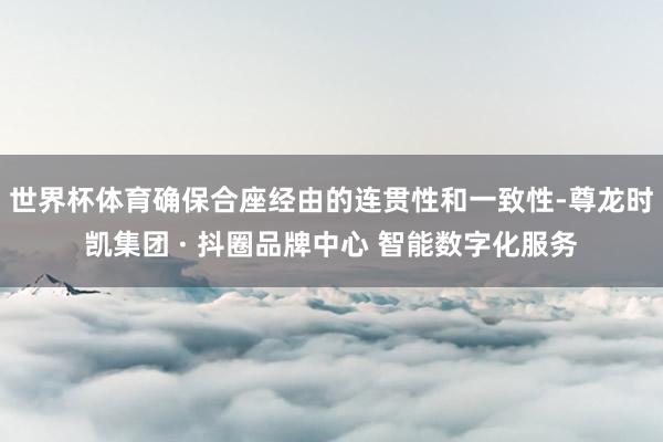 世界杯体育确保合座经由的连贯性和一致性-尊龙时凯集团 · 抖圈品牌中心 智能数字化服务
