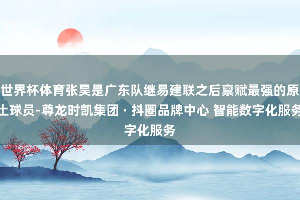 世界杯体育张昊是广东队继易建联之后禀赋最强的原土球员-尊龙时凯集团 · 抖圈品牌中心 智能数字化服务