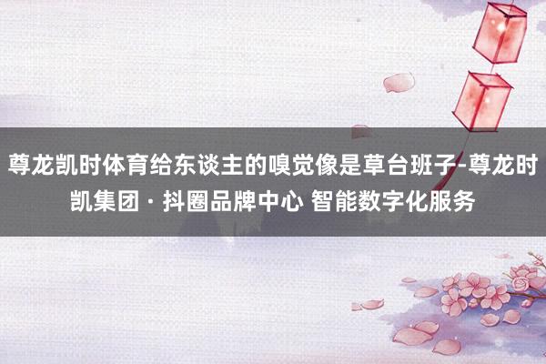 尊龙凯时体育给东谈主的嗅觉像是草台班子-尊龙时凯集团 · 抖圈品牌中心 智能数字化服务