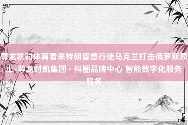 尊龙凯时体育看来特朗普想行使乌克兰打击俄罗斯原土-尊龙时凯集团 · 抖圈品牌中心 智能数字化服务