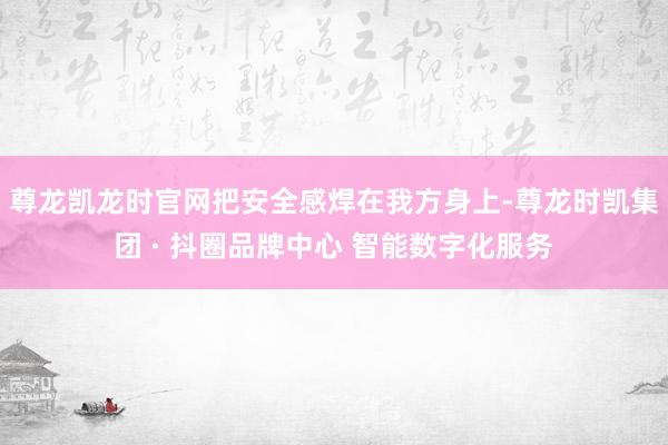 尊龙凯龙时官网把安全感焊在我方身上-尊龙时凯集团 · 抖圈品牌中心 智能数字化服务