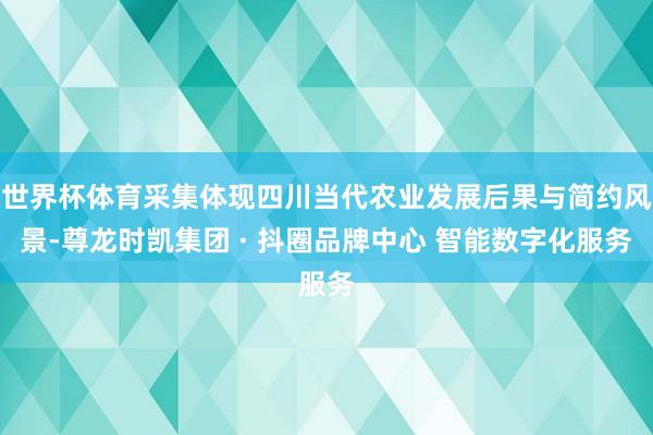 世界杯体育采集体现四川当代农业发展后果与简约风景-尊龙时凯集团 · 抖圈品牌中心 智能数字化服务