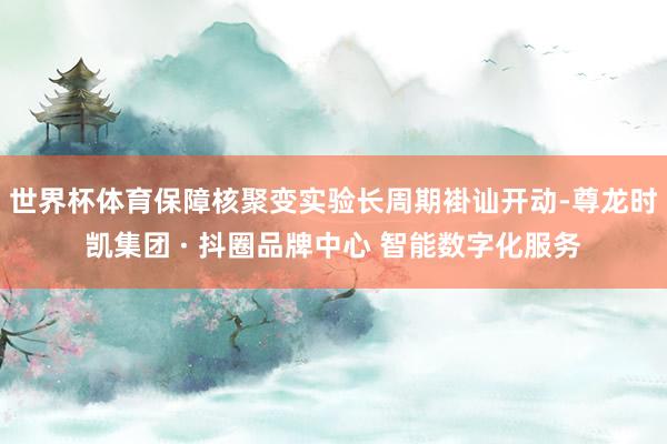 世界杯体育保障核聚变实验长周期褂讪开动-尊龙时凯集团 · 抖圈品牌中心 智能数字化服务