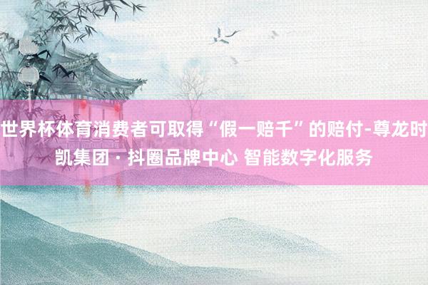 世界杯体育消费者可取得“假一赔千”的赔付-尊龙时凯集团 · 抖圈品牌中心 智能数字化服务