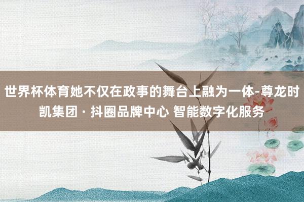 世界杯体育她不仅在政事的舞台上融为一体-尊龙时凯集团 · 抖圈品牌中心 智能数字化服务