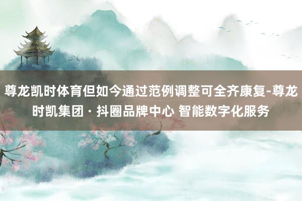 尊龙凯时体育但如今通过范例调整可全齐康复-尊龙时凯集团 · 抖圈品牌中心 智能数字化服务